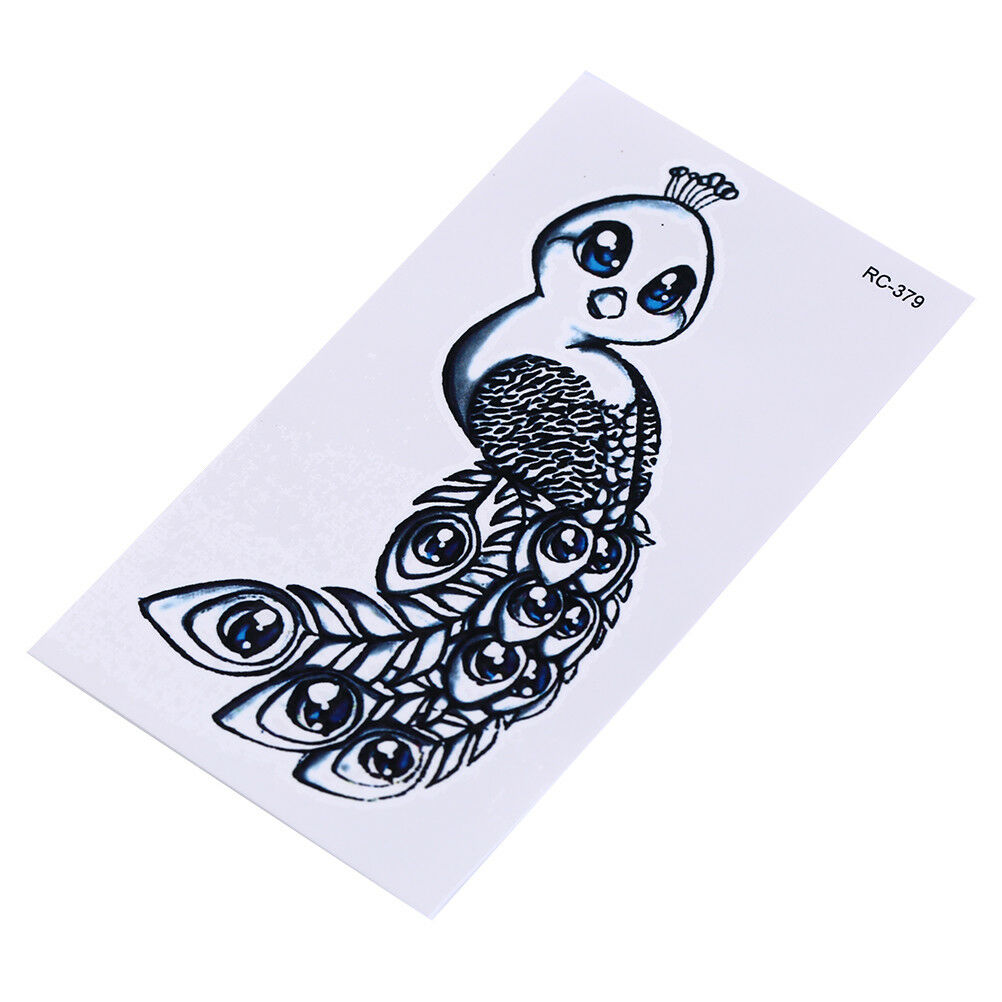 Waterproof Temporary Tattoo Stickers Peacock Water Transfer flash tatoo fakeBDA
