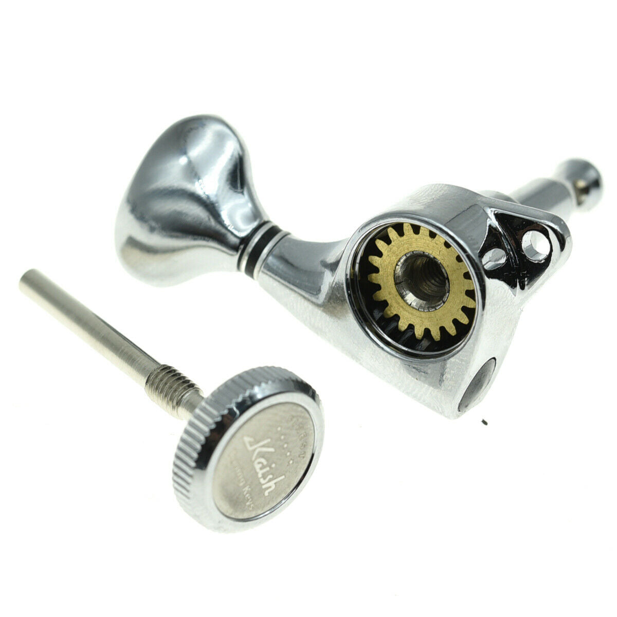 6 Inline 18:1 Gear Ratio Guitar Locking Tuners Machine Heads Tuning Keys Chrome