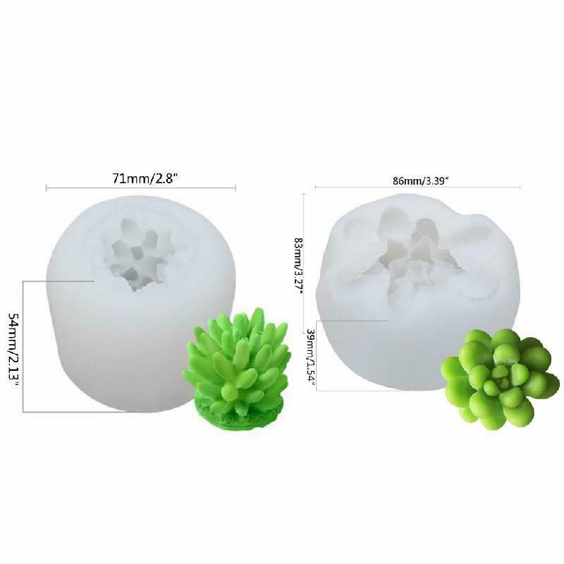 2pc Succulent Plant Flower Silicone Fondant Wedding Baking Icing Mould Cake Mold