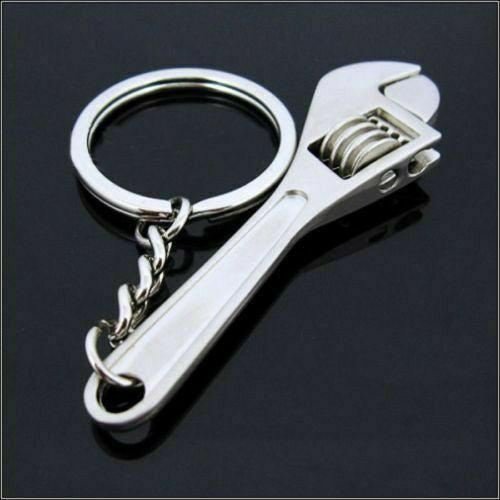 1x HOT Stainless Steel Adjustable Creative Wrench Spanner Key Chain Ring Keyring