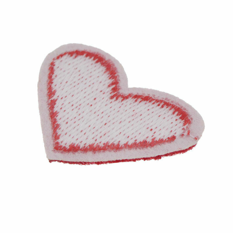 20Pcs Red Heart Embroidery Iron On Patch Sewing Badge Bag Clothes Applique Decor