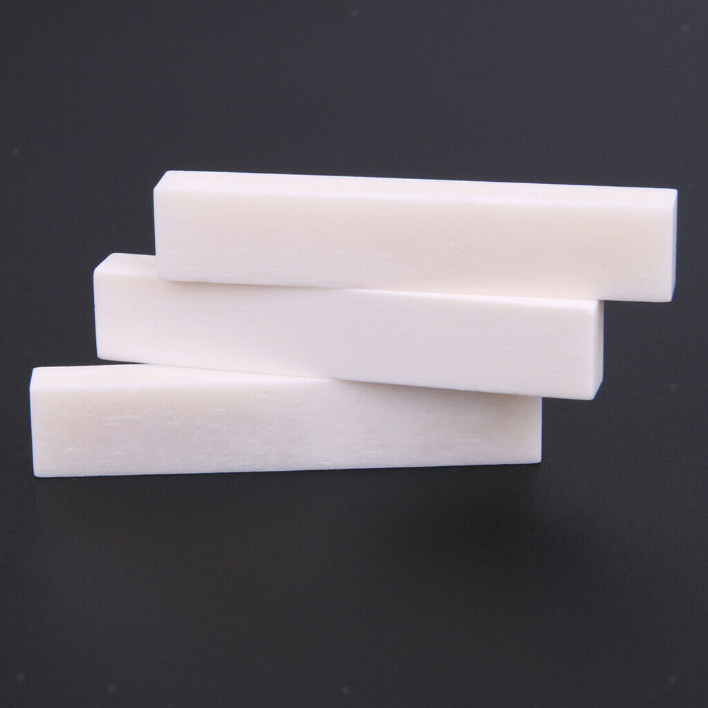 DIY 3Pcs Buffalo Bone Bridge White Walnut 52x6x10mm for Folk Guitar