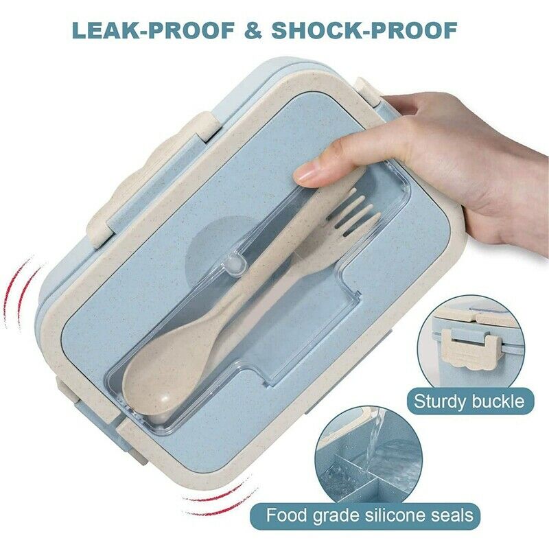 Bento Box for Adults with 3 Compartment, 1500ML Lunch Box for Kids with SpooK9N7