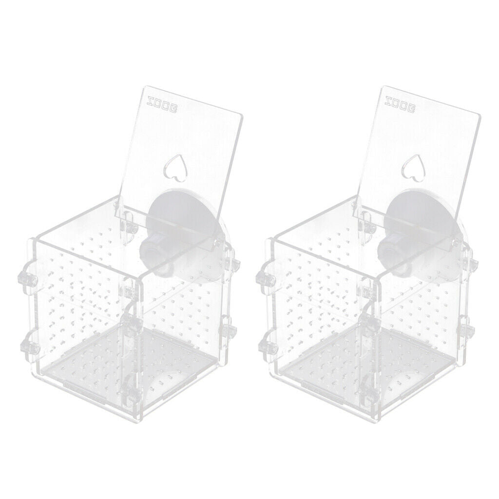 2 pcs Acrylic Aquarium Young Fish Breeding Hatchery Incubator Isolation Box