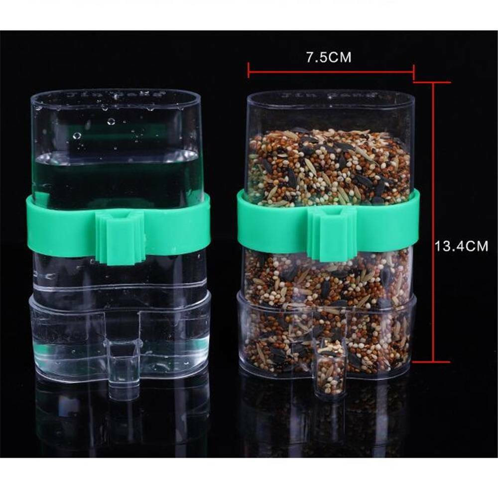 Pet Parrot Automatic Drinker Dispenser Cage Clip Bird Feeder Food Water Feeding