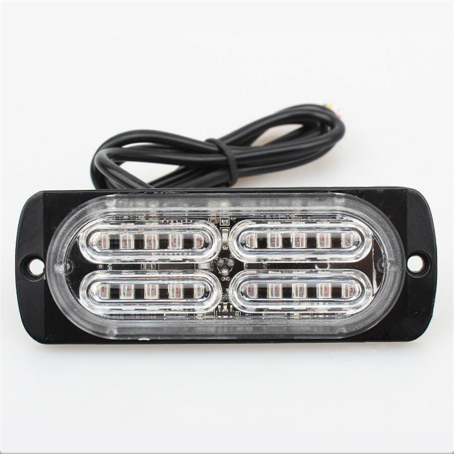 Pair Ultra-thin High Power 20 LED Car Truck Strobe Warning Flashing Light Amber