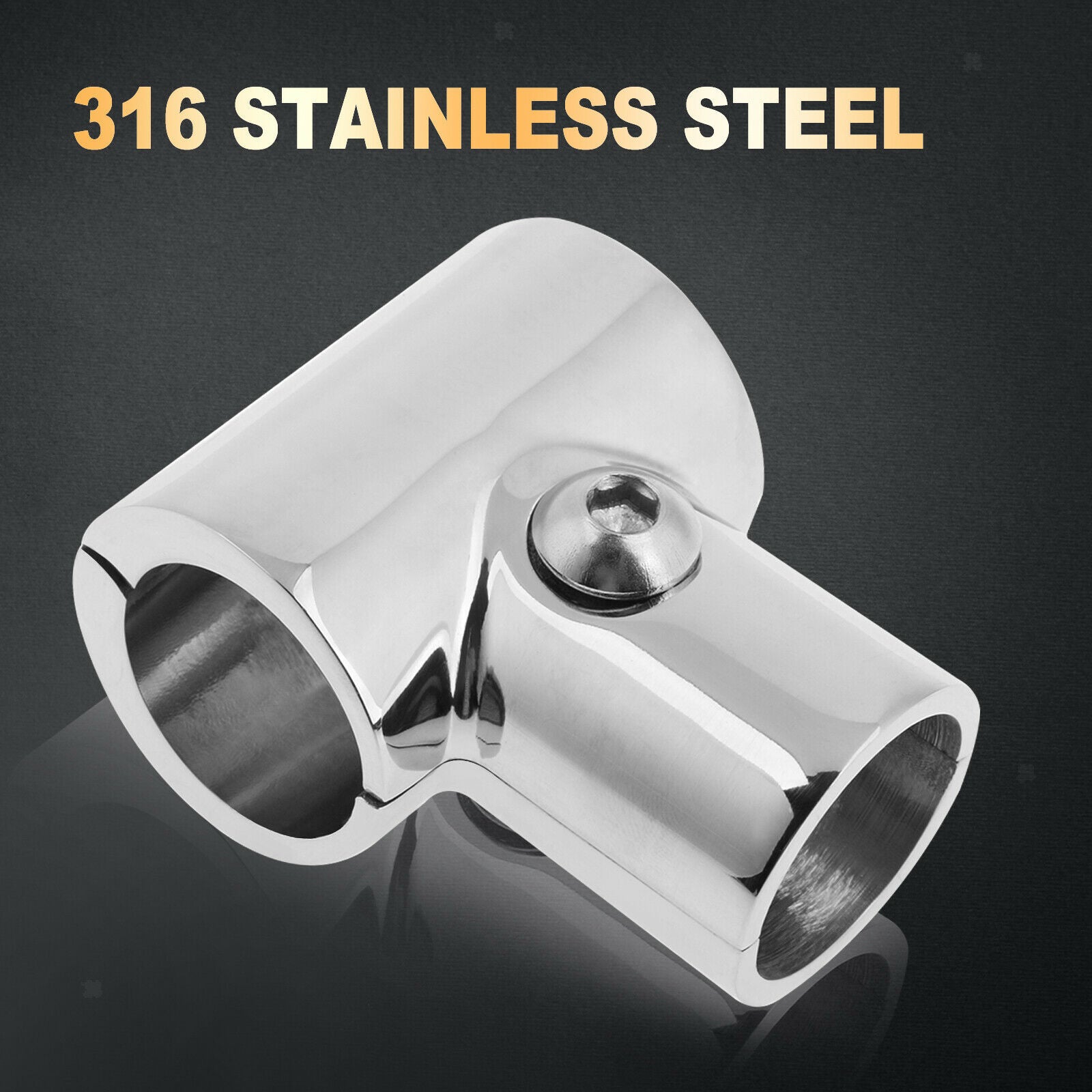 316 Stainless Steel Boat Marine Handrail 90 Degree T/Tee Fitting Rail Connector