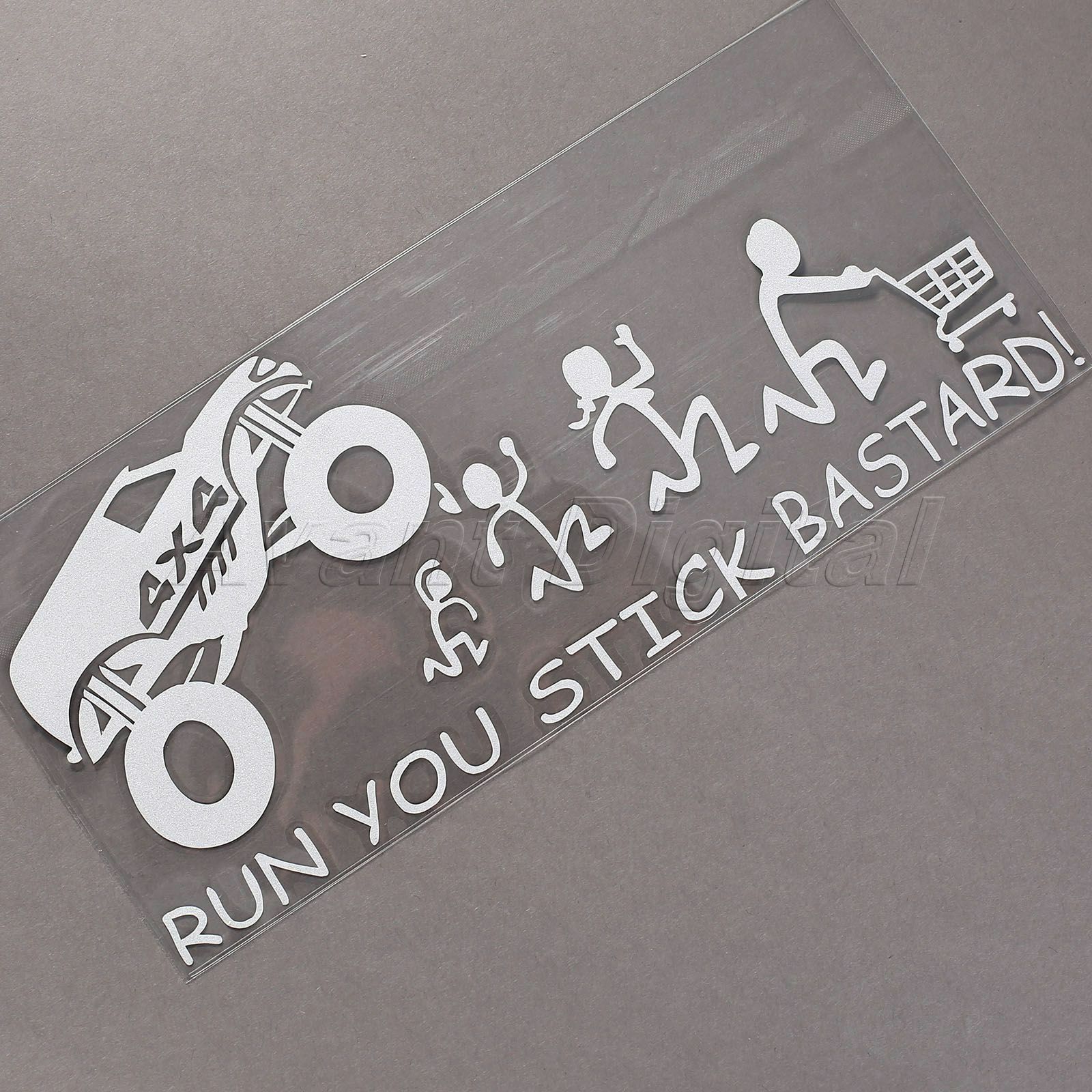 Run You Stick Bastards Safety Warning JDM Car Decals Window Stickers Funny Decor