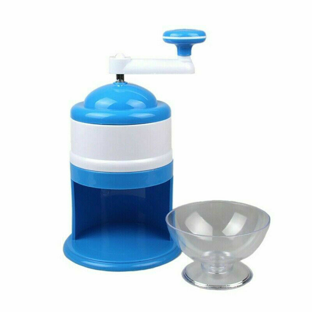 Portable Crank Ice Crusher Shaver Block Shaving Machine Manual Snow Cone Shaved