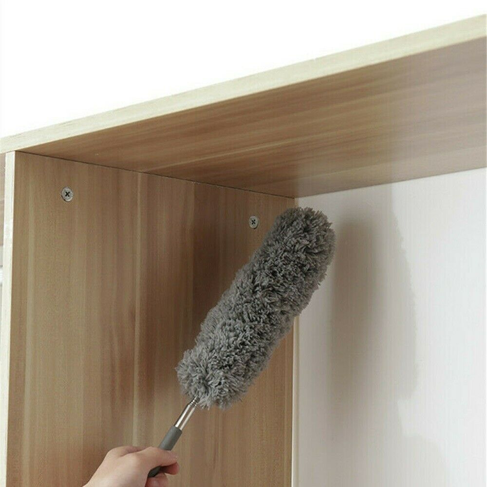 35-83cm Extendable Duster Telescopic Microfiber Cleaning Brush Feather Extend US