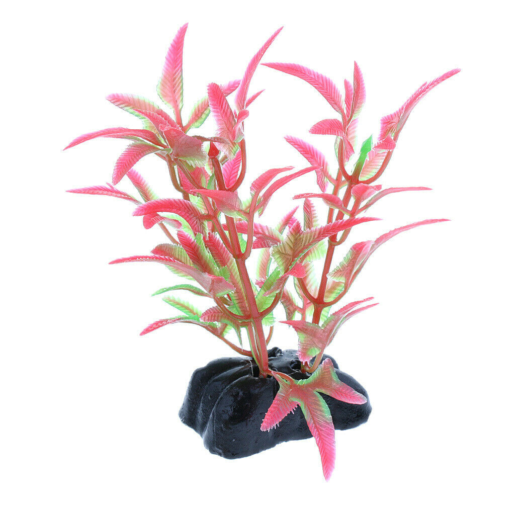 5pcs Artificial Plants for Aquarium Decorations Aquatic Plants Plastic Red