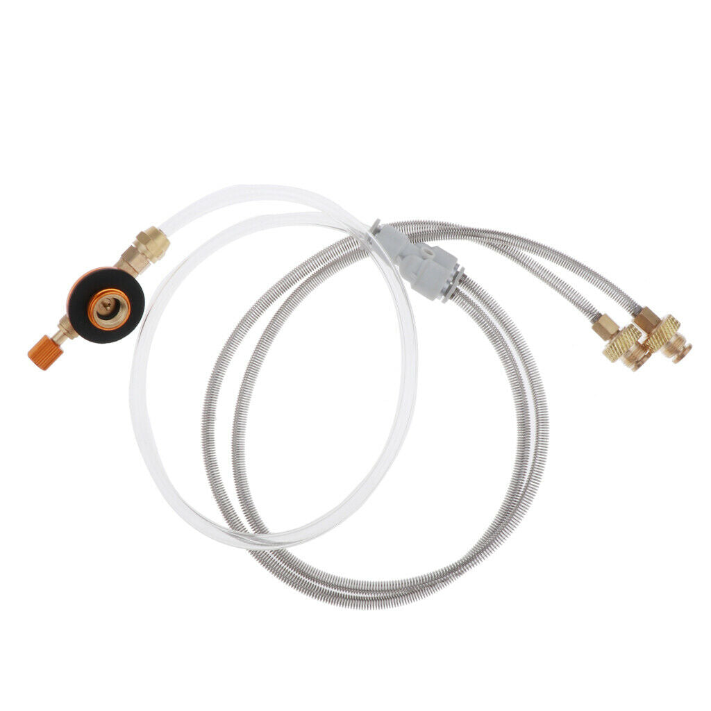 Outdoor Camping 2 Way Dual Pipe Adapter Hose Pipe Burner