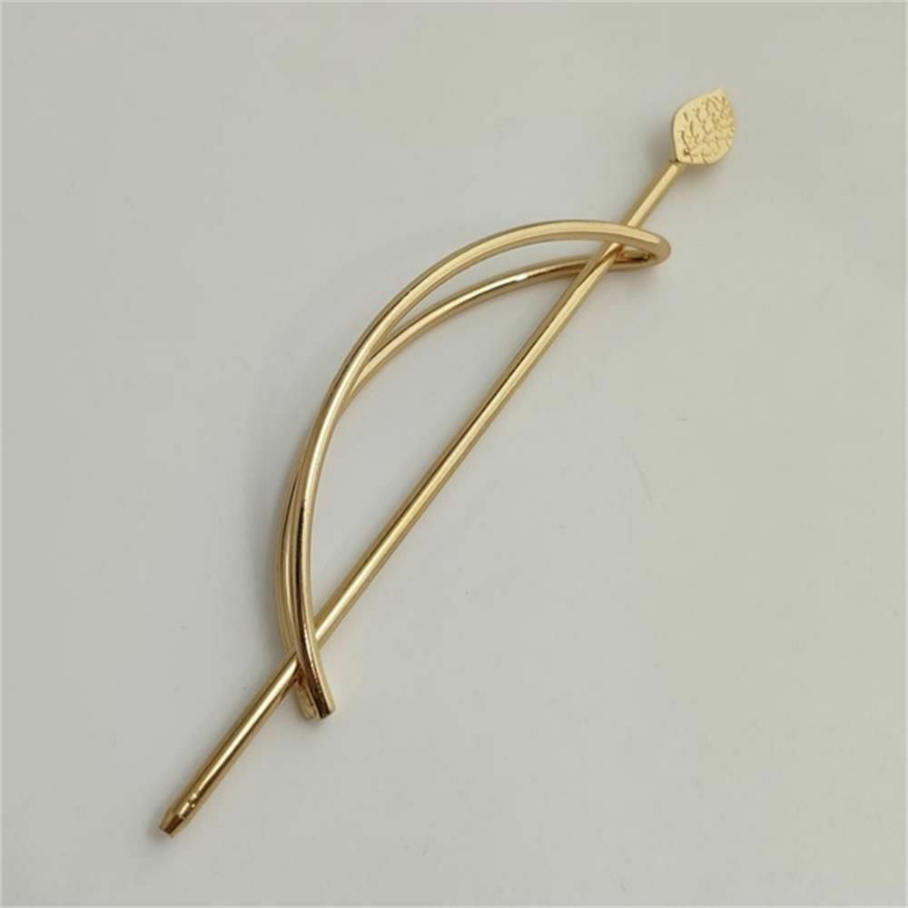Simple Oval Leaves Hair Clip Hollowing Out Hair Accessories Metal Hairpin