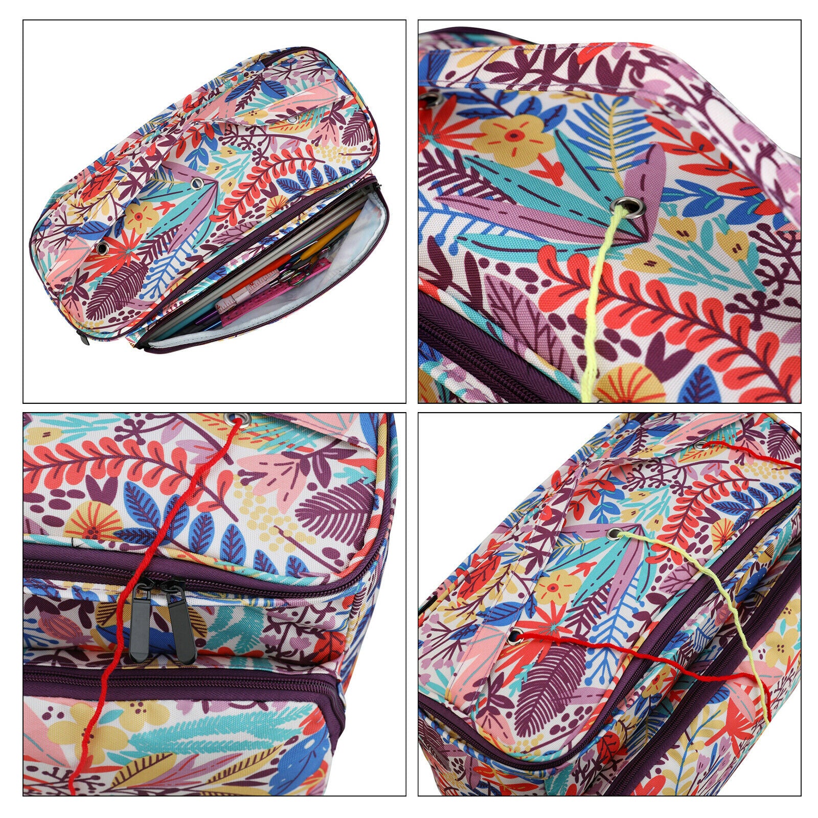 Yarn Storage Knitting Wool Bag Crochet Needles Tote Organizer Sewing Tool Holder