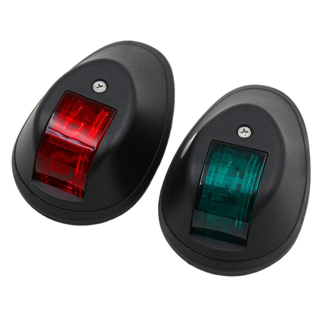 Lots 2 Nylon Black Housing Red&Green Sidelight 12V / 24V Navigation Light