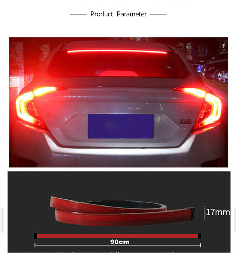 1 Pc 12V 2.88W 1 M Rotatable Flexible Waterproof Car Third Brake LED Light Strip