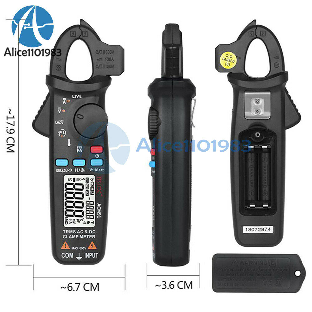 Digital Clamp Meter DC AC Current Ammeter Multimeter voltage Ohm Hz NCV Tester
