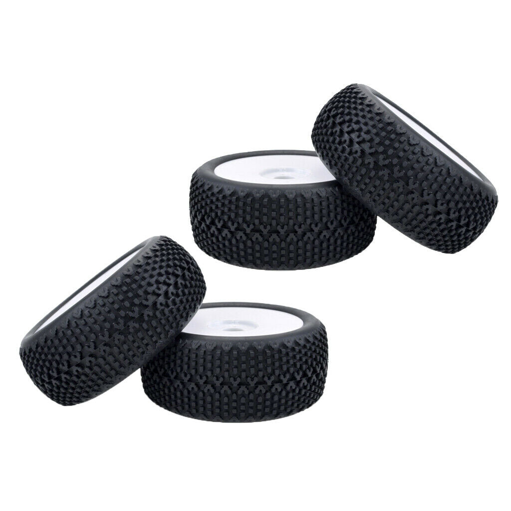 4x RC 1:8  Car Buggy Foam Rubber Tyre Tires & Wheel Rim For HPI HSP