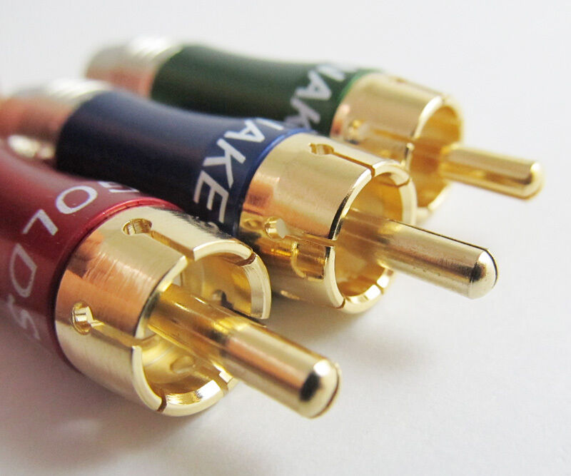 6pcs High Quality 3 colors RCA Male plug with aluminum housing and copper plug