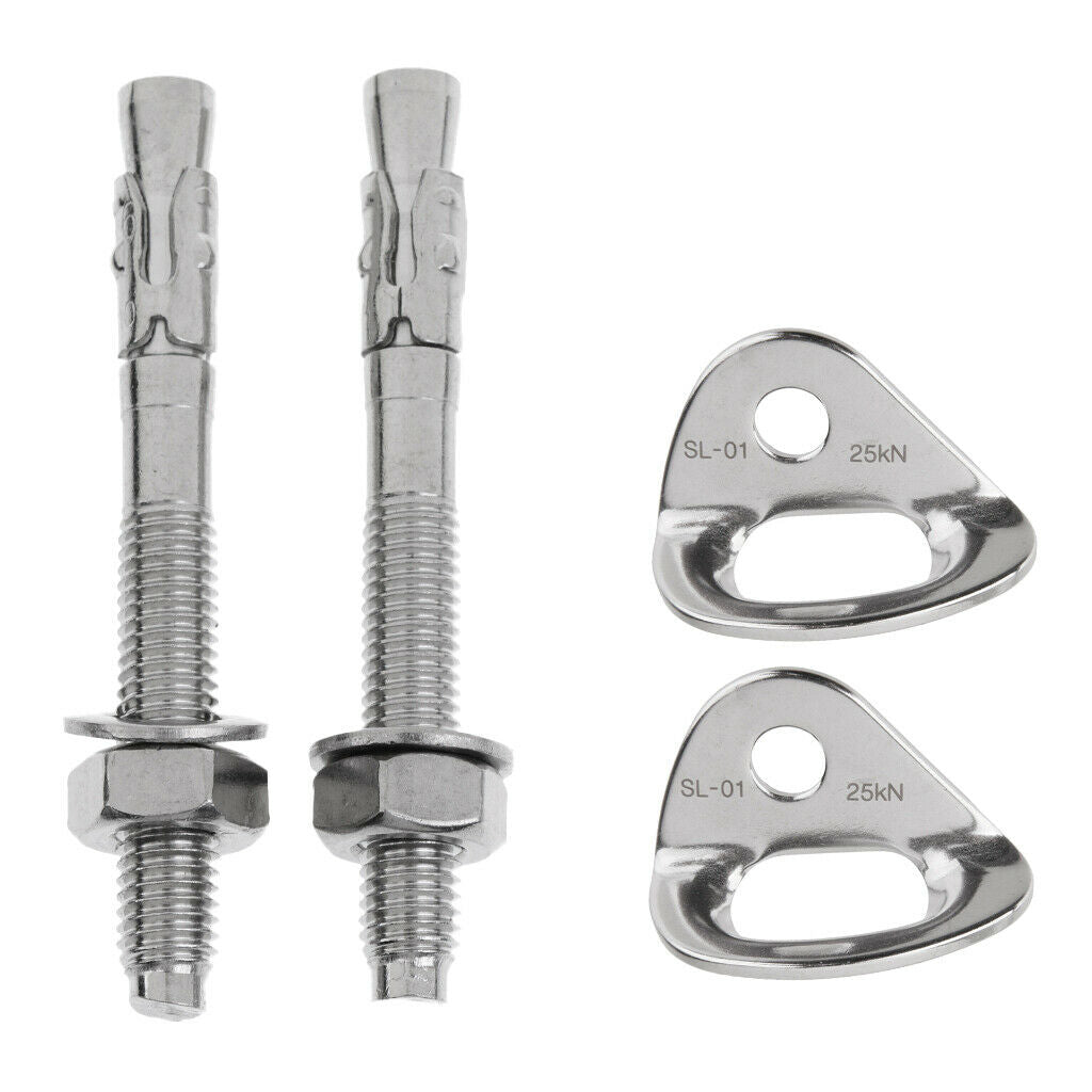 2 Pieces 25KN Outdoor Rock Climbing Anchor  Hanger Expansion Screw Piton