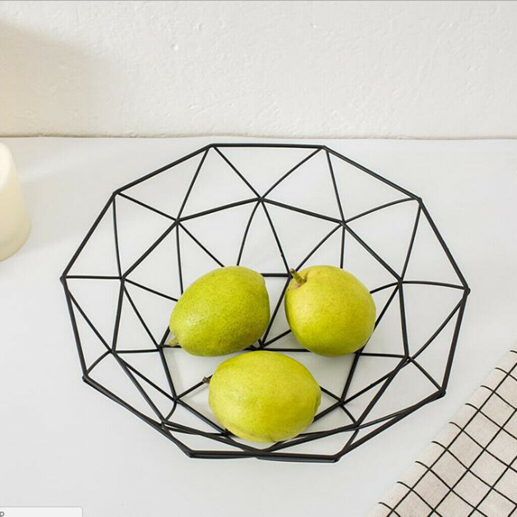 Metal Countertop Fruit Basket Bowl Decorative Table Centerpiece Holder Stand