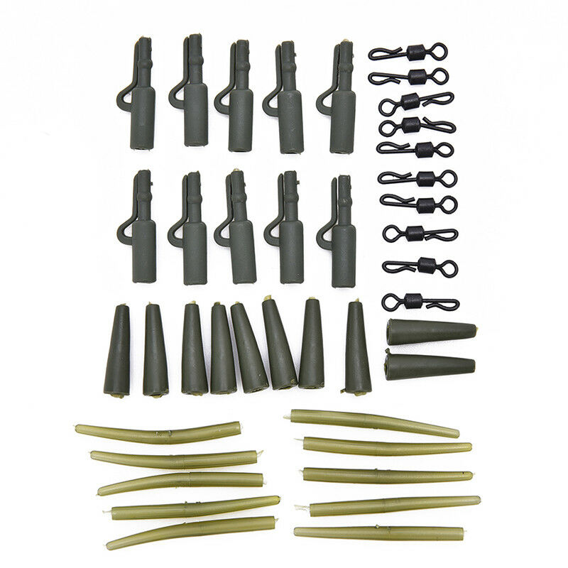 40pcs Carp Fishing Lead Clips Quick Change Snap Clips and Tail Rubber ConnectDD