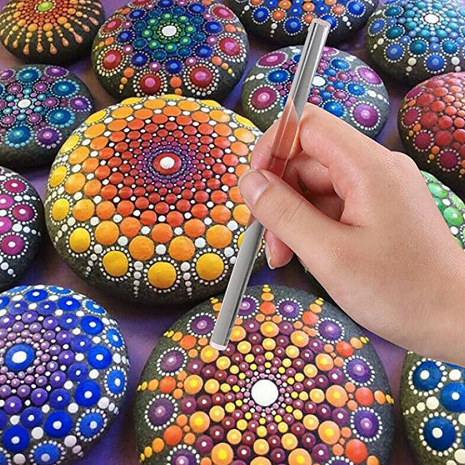33PCS Mandala Dotting Tools for Rock Painting Kit Dot Art Rock Pen Paint Stencil
