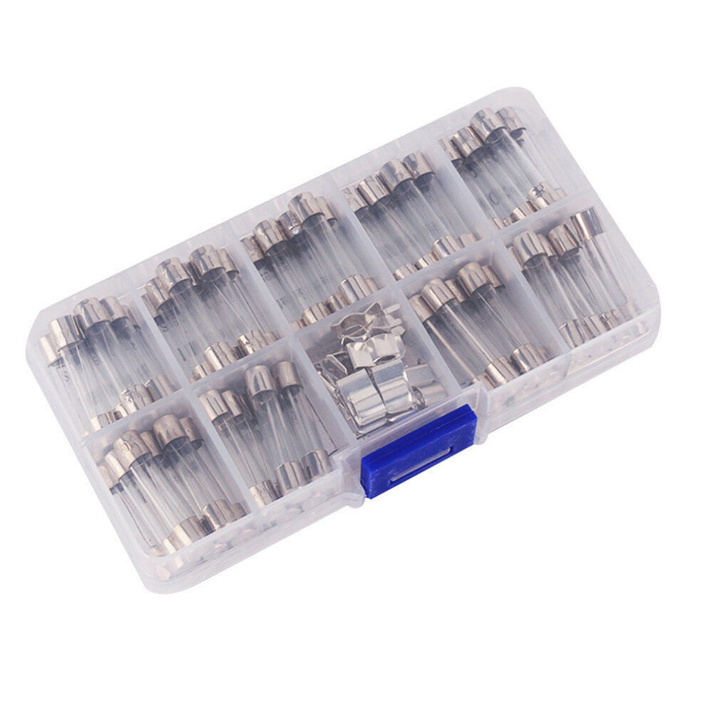 72pc 6*30mm Fast Quick Blow Glass Tube Fuse Car Electrical Assorted Kit 0.5A-30A
