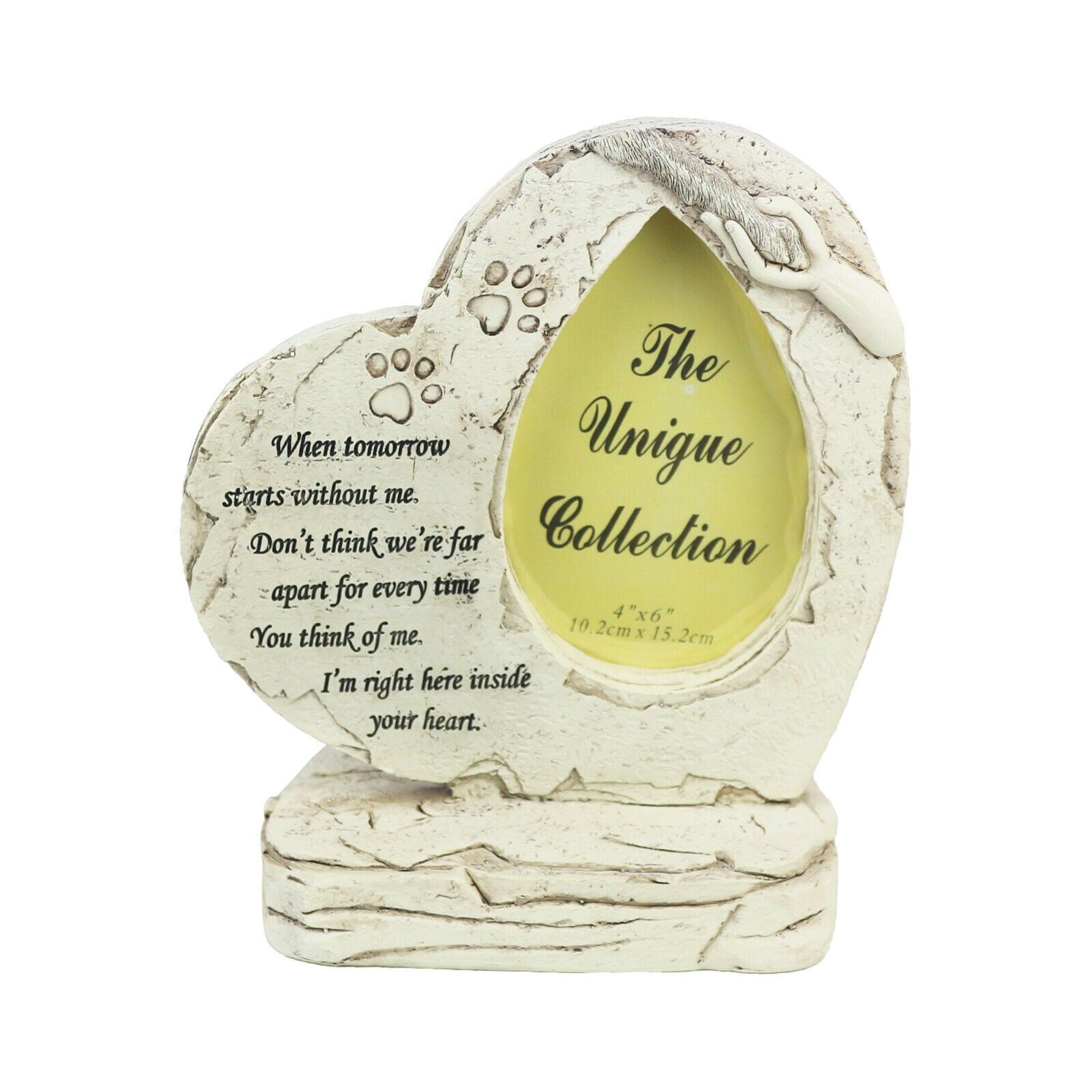 Pet Memorial Stone Heart-shaped Dog Grave Marker Photo Frame Outdoor Accs