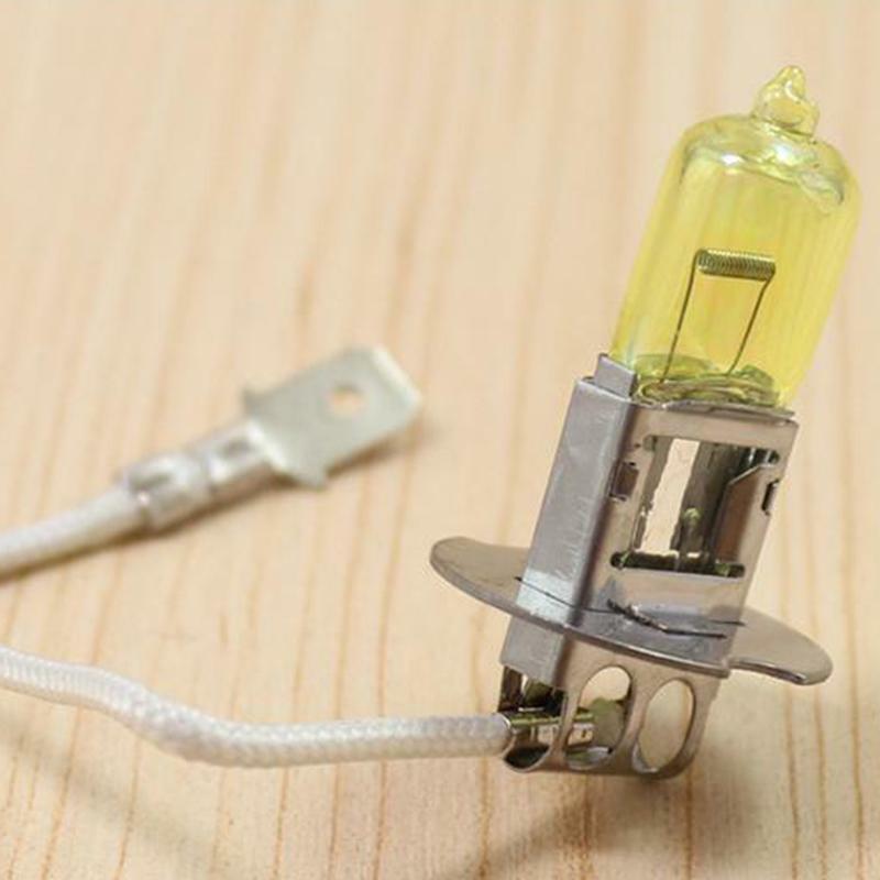 2PCS Yellow H3 LED Headlights Bulbs High Beam Headlamp 12V Headlights Headlamp