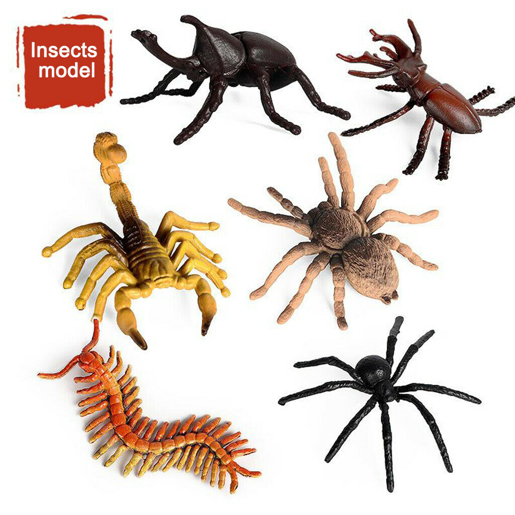 6pcs Insects Figures Toys Science Early Halloween Party Gifts for Boys