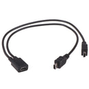 Mini USB 2.0 Female To Dual 2 Male Splitter Cable Y Extens!jp-SL ijJCAUJ Tt