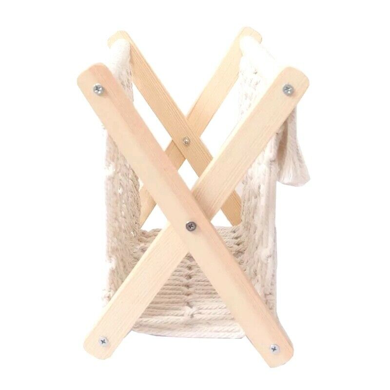 Nordic Cotton Woven Storage Basket Boho Macrame Magazine Rack Desktop Book ST7Y4