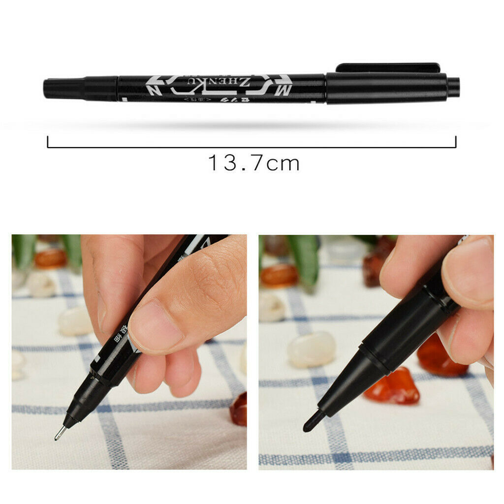 12pcs Professional Tattoo Skin Marking Pen Double Ended Fine / Thick Tip Markers