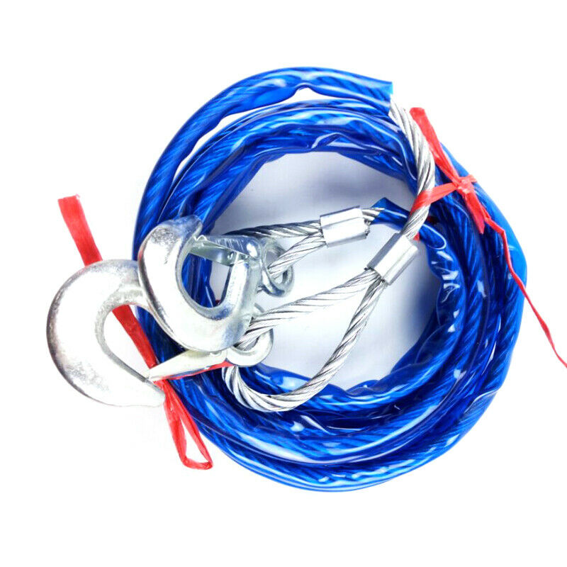4 Meters Car Grab Hook Emergency Wire Tow Rope Universal 5 Tons Bearing Capacity