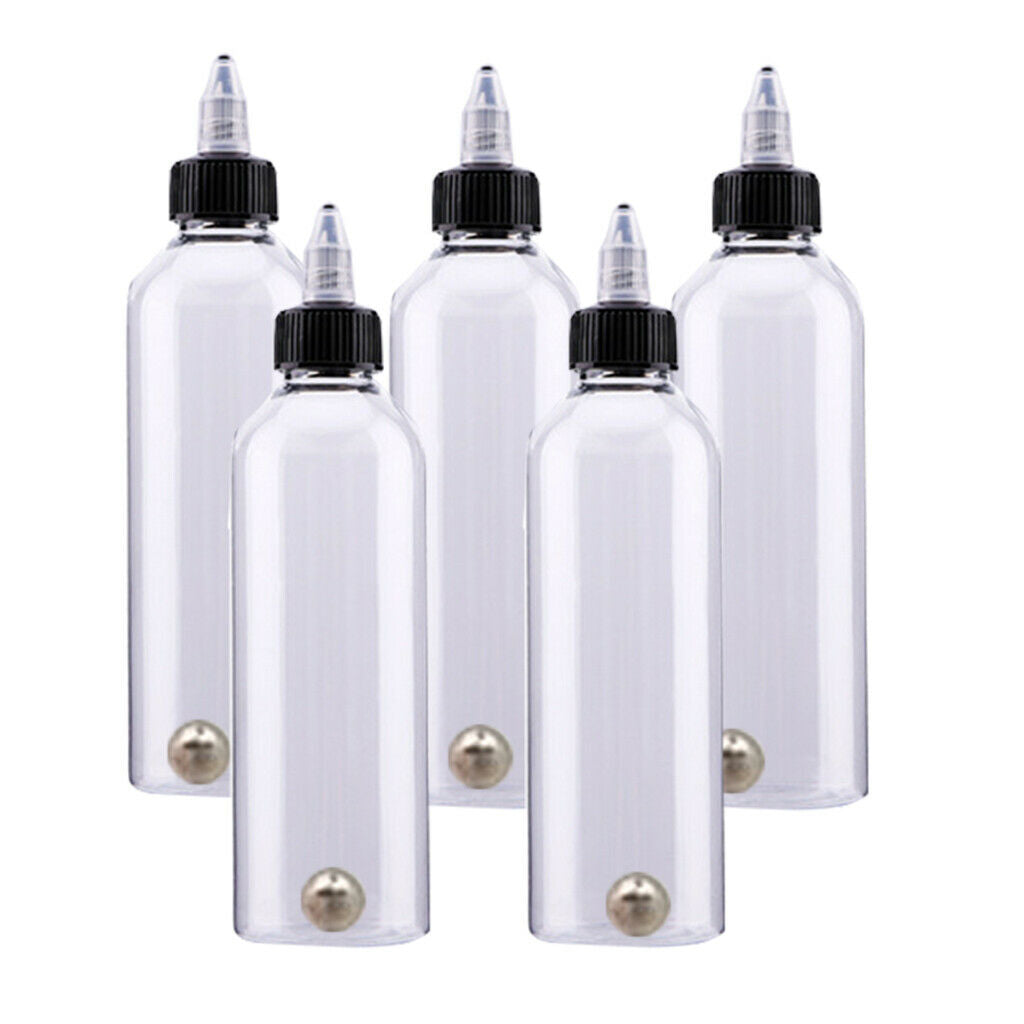 5Pcs KD001 Clear Tattoo Airbrush Ink Empty Bottles Plastic Body Tattoo