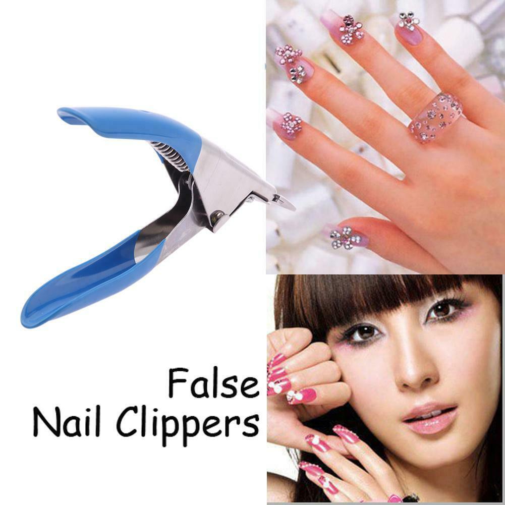 Stainless Steel Nail Clipper Acrylic Gel False Nail Tips Edge Cutter Tools @