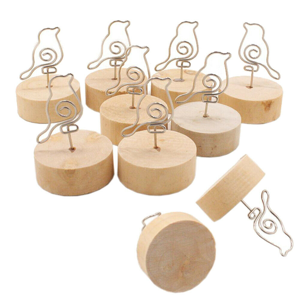 10x Base Wooden Picture Holder Name Cards Stand Wedding Party Decoration