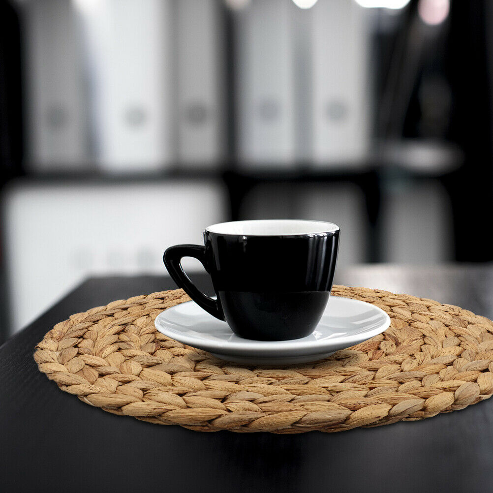Round Woven Placemats for Table Straw Braided Placemat Heat Resistant Non-Slip
