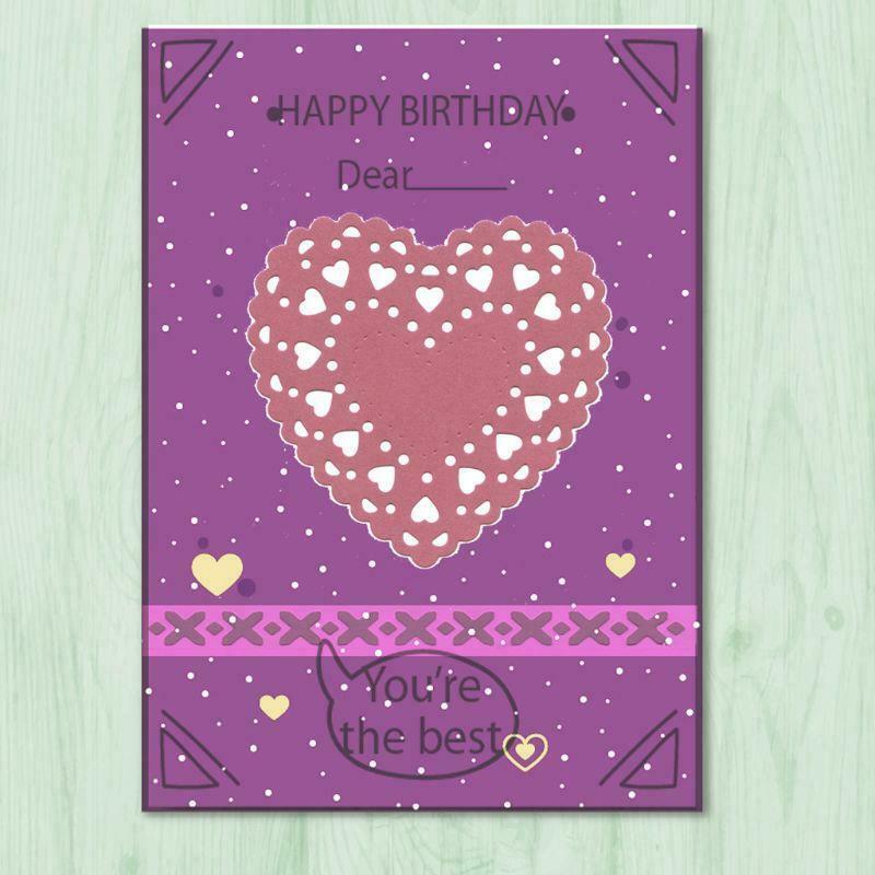 Heart Shape Metal Cutting Dies Stencil Scrapbooking DIY Album Stamp Paper Card