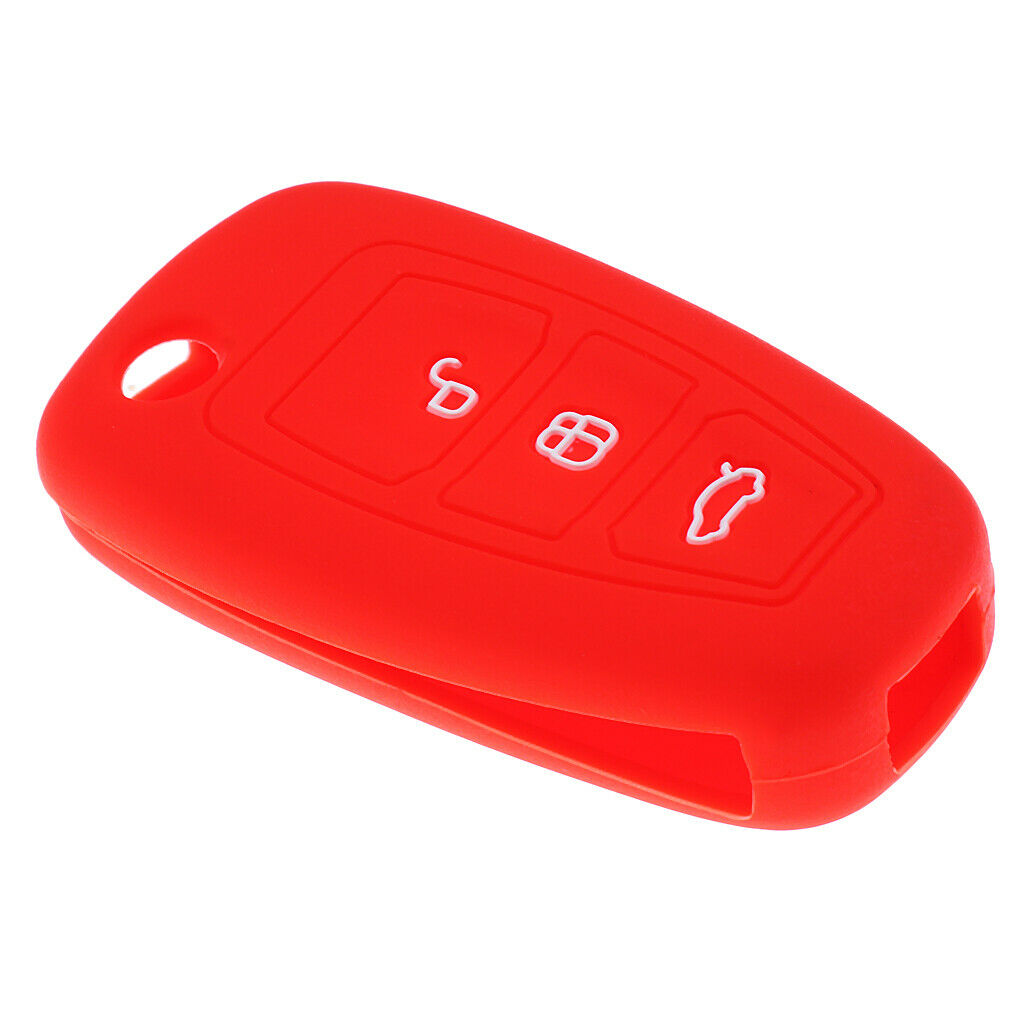 Silicone Car Key Shell Case Fob Cover Housing for Ford   Focus Red