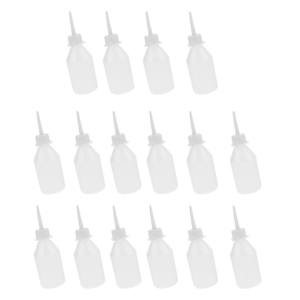 16 x 100ml Glue Oil Applicator Bottle Clear Squeezable Bottles for Quilling