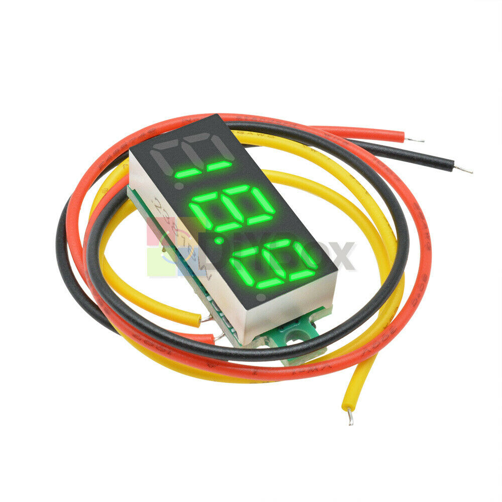 0.28inch Green LED DC 0-100V Voltmeter 3 Wire Digital Display Voltage Volt Meter