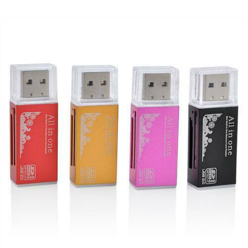 USB MULTI MEMORY CARD READER CF SD SDHC MINI MICRO M2 MMC XD MS - US