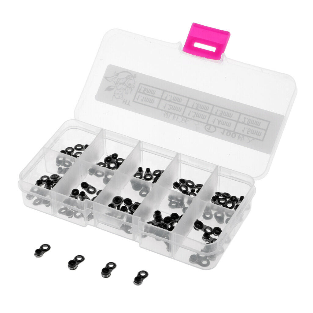 200Pcs Boat Fishing Rod Guide Tip Top Replace Stainless Steel Frame Ceramic Ring
