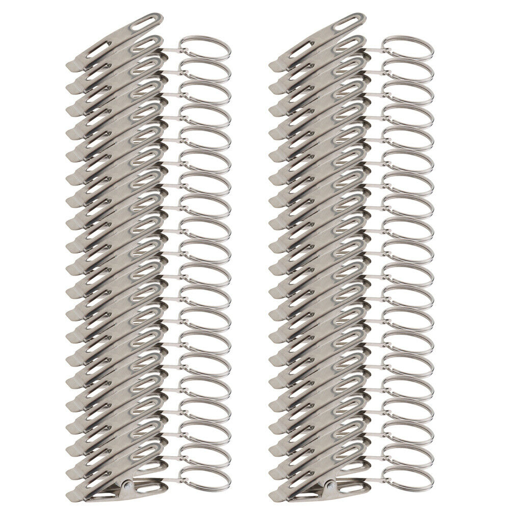 40x Home DIY Stainless Steel Curtain  Clips with Pin
