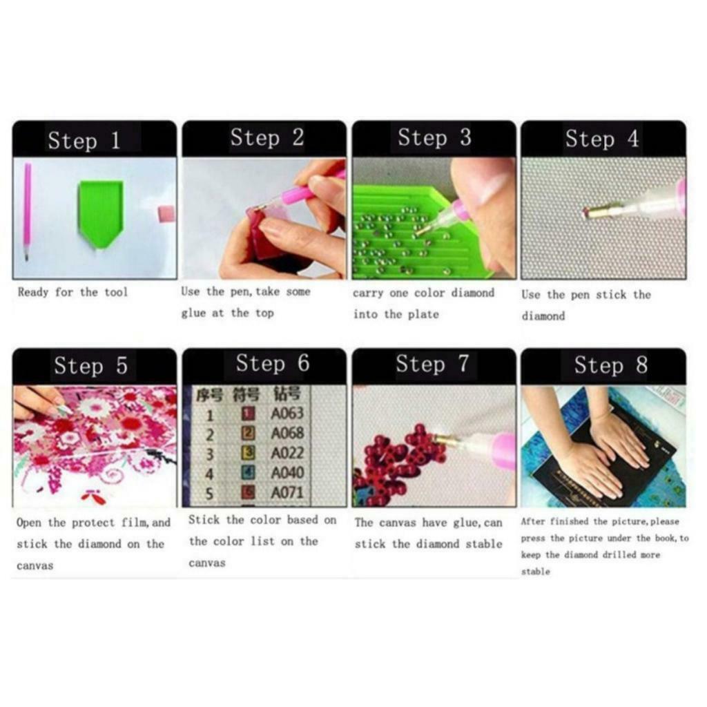 2 Pieces 10 X 10inch Diamond Embroidery Picture for Home Decor Embellishment