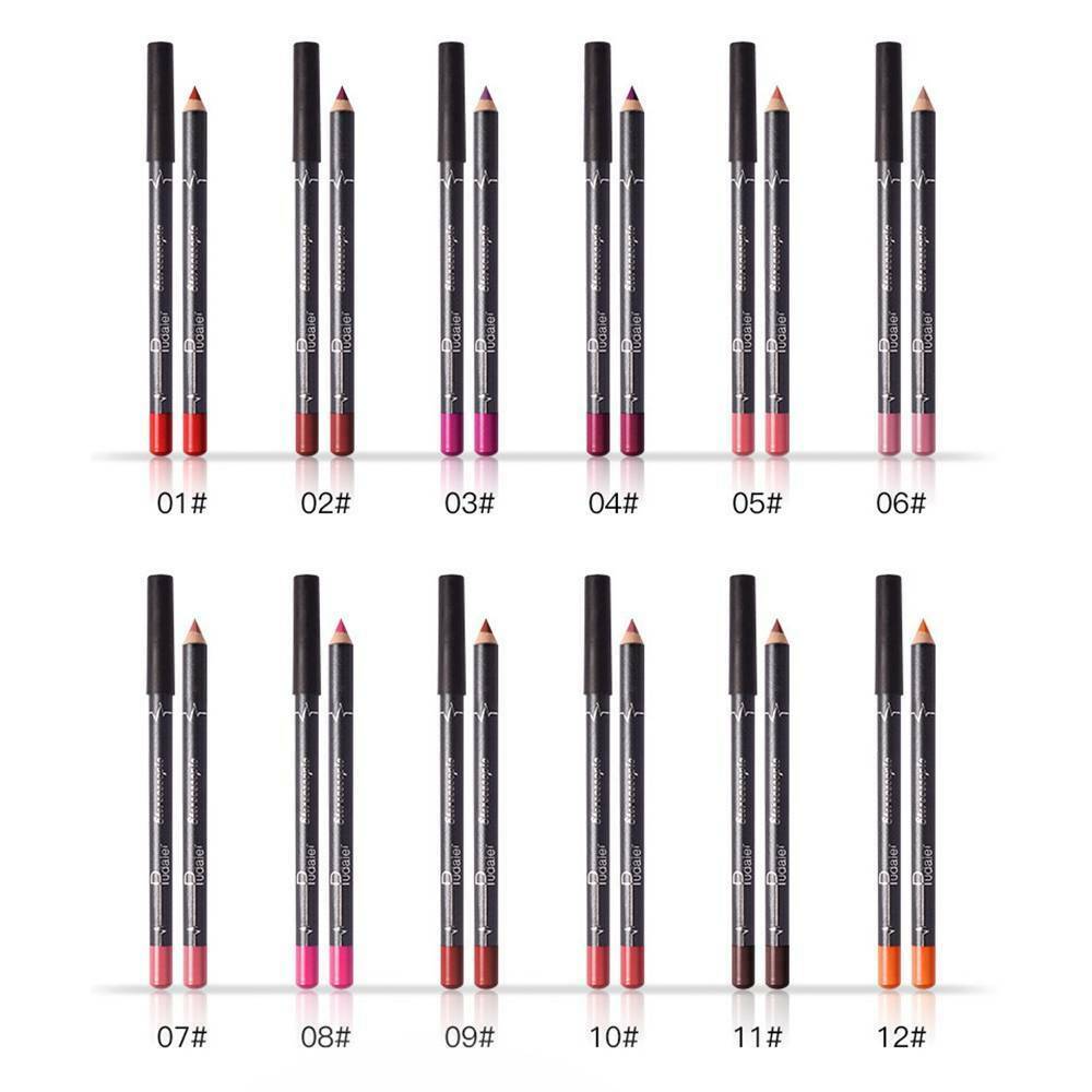 12 PCS/Set Waterproof Lip Liner Lipstick Long-Lasting Matte Lipliner Pencil Pens