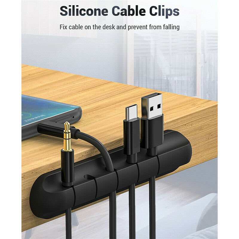USB Cable Clips Self-Adhesive Desk Cord Management Organizer Wire Holder