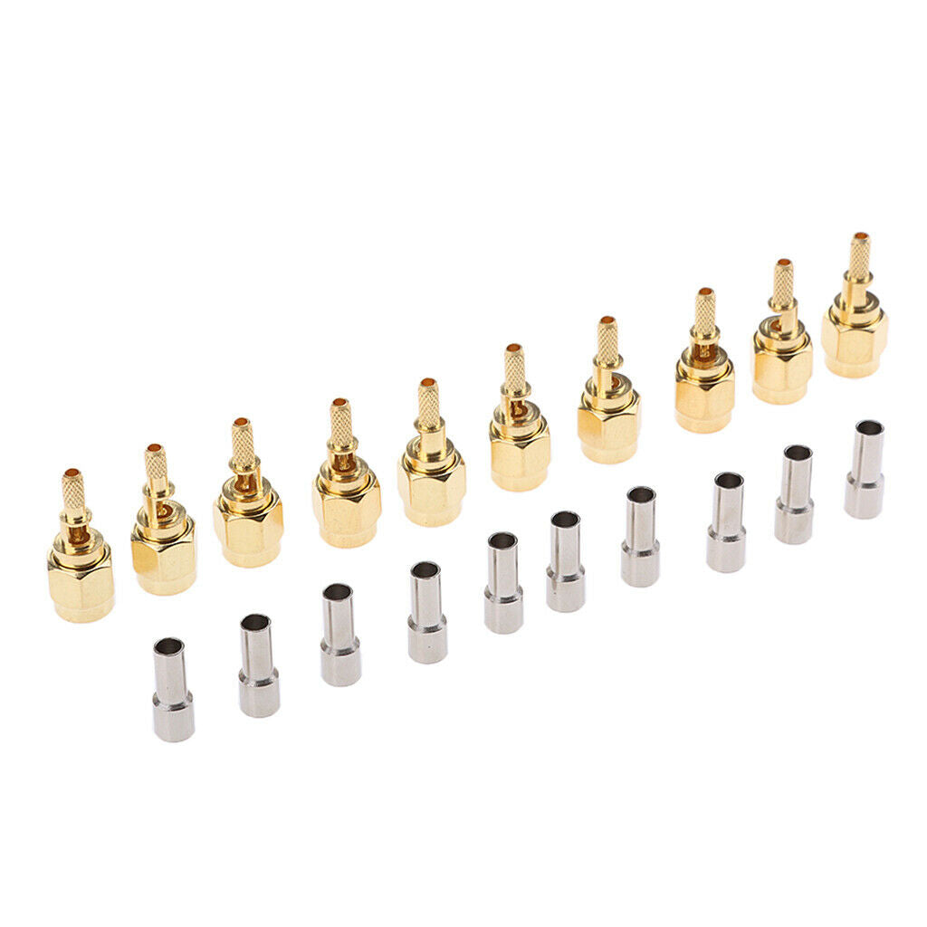 10x Connector SMA Male Plug Pin Crimp Window for RG174,RG316